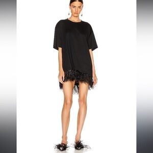 Marques Almeida Feather Black Dress